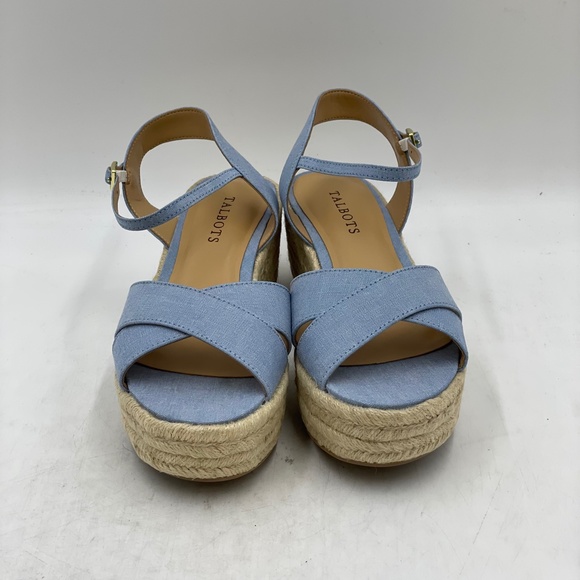 TALBOTS Light Denim Blue Espadrille Wedge Sandal - Picture 2 of 5